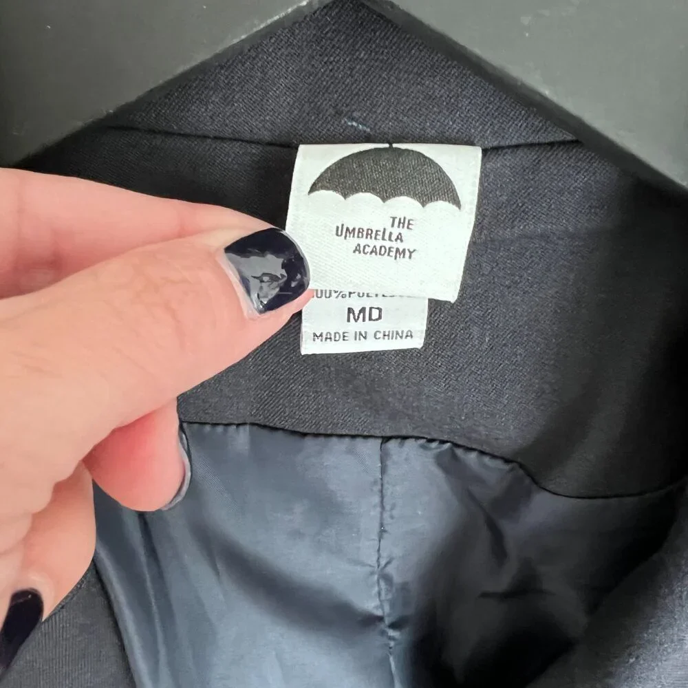 Umbrella Academy Blazer Navy/Red Trim, Embroidered, Men's Medium